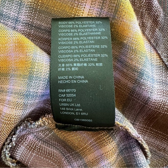 Urban Outfitters Purple Orange Brown Plaid Hook & Eye Spaghetti Strap Mini Dress - Picture 16 of 16